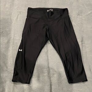 Under Armour Black 3/4 Pants Cropped Leggings Heatgear